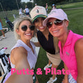 Three women taking a selfie on a golf course